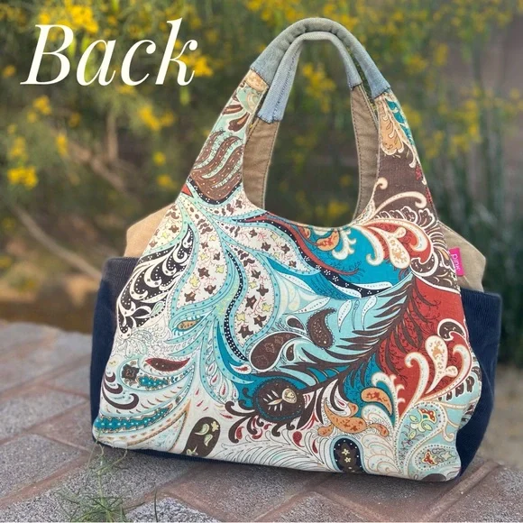 Paisley Multicolor Tote Boho Bag POCKETS POCKETS POCKETS Diaper Bag??? - Picture 11 of 14